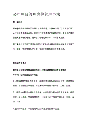 公司项目管理岗位管理办法[全].docx