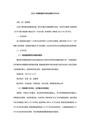 2022年新能源和可再生能源工作计划.docx