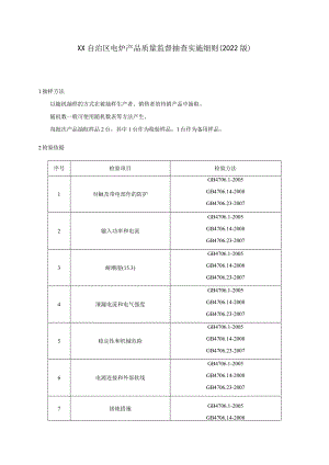 电炉产品质量监督抽查实施细则（2022年版）.docx