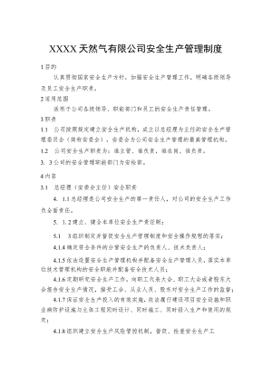 天然气有限公司安全生产管理制度.docx
