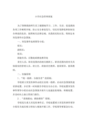 小学应急管理预案.docx