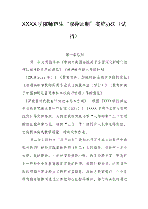 大学学院师范生“双导师制”实施办法（试行）.docx