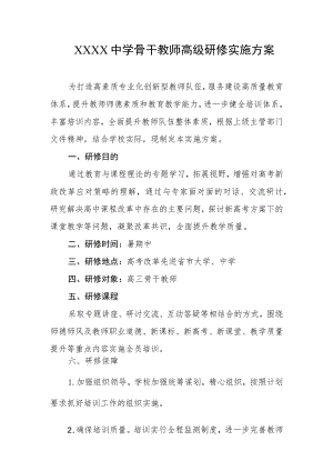 中学骨干教师高级研修实施方案.docx