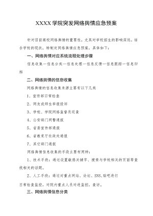 大学学院突发网络舆情应急预案.docx