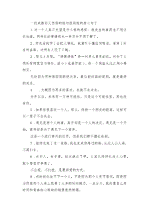 一段成熟而又伤感的短句 很简短的虐心句子.docx