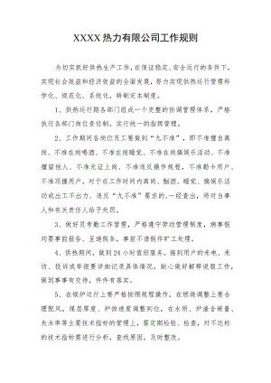 热力有限公司工作规则.docx