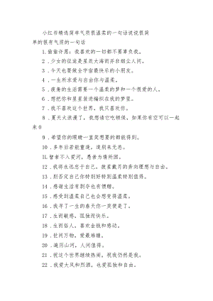 小红书精选简单气质很温柔的一句话句子 很简单的很有气质的一句话.docx
