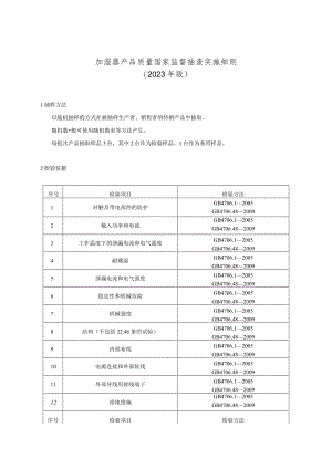 加湿器产品质量国家监督抽查实施细则.docx