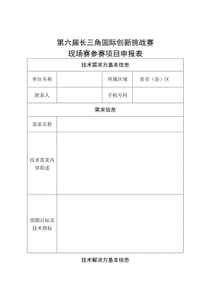 第六届长三角国际创新挑战赛现场赛参赛项目申报表.docx