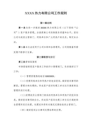 热力有限公司工作规则.docx