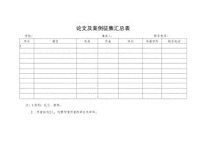 论文及案例征集汇总表.docx