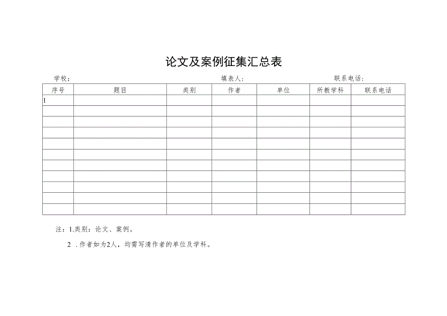 论文及案例征集汇总表.docx_第1页