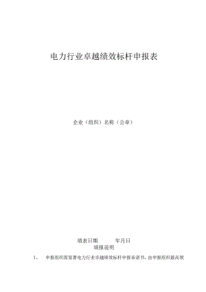 电力行业卓越绩效标杆申报表.docx