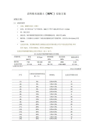 活性粉末混凝土（RPC）实验方案.docx