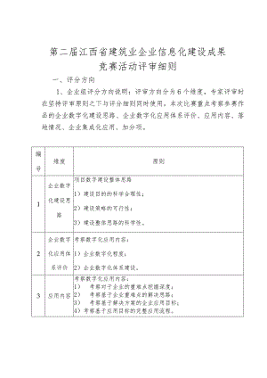 第二届江西省建筑业企业信息化建设成果竞赛活动评审细则.docx