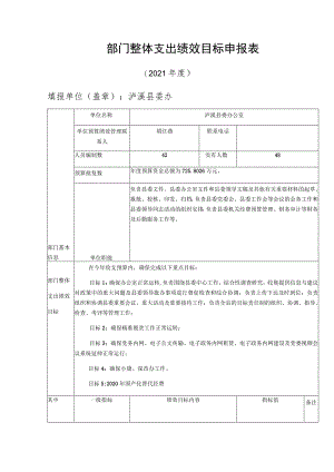 部门整体支出绩效目标申报表.docx