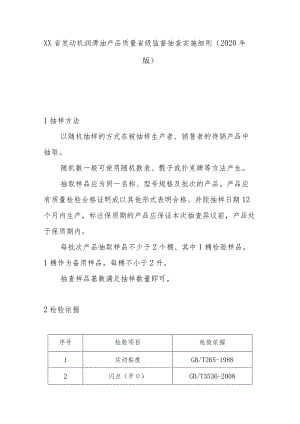 发动机润滑油产品质量省级监督抽查实施细则(2020年版).docx