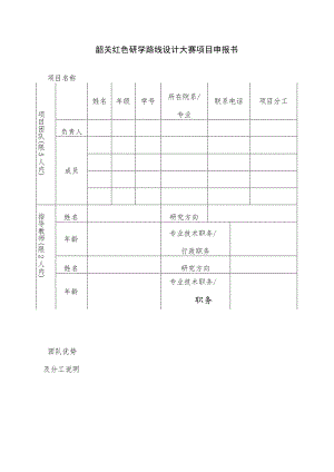 韶关红色研学路线设计大赛项目申报书.docx