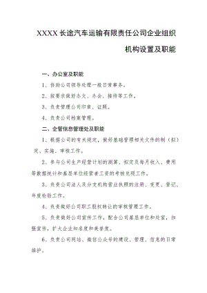 长途汽车运输有限责任公司企业组织机构设置及职能.docx