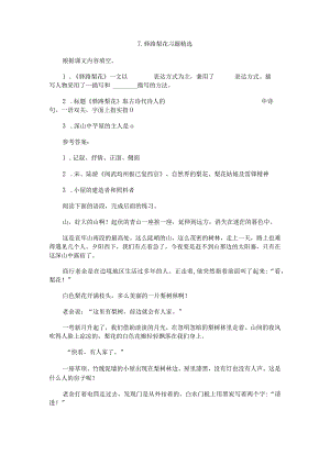 驿路梨花习题精选.docx