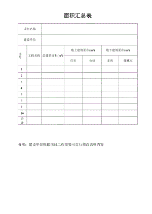 面积汇总表.docx