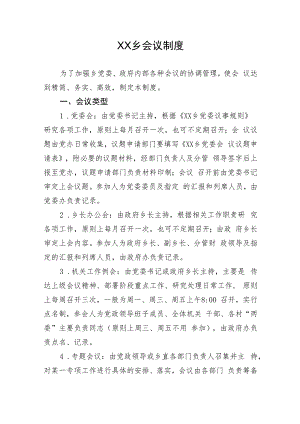 XX乡会议制度.docx