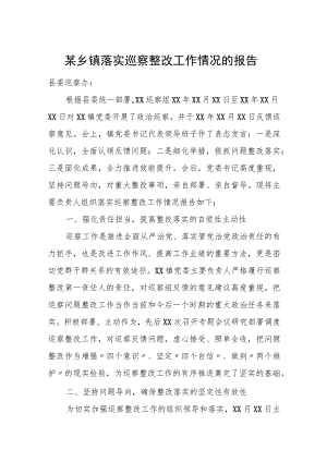 某乡镇落实巡察整改工作情况的报告.docx