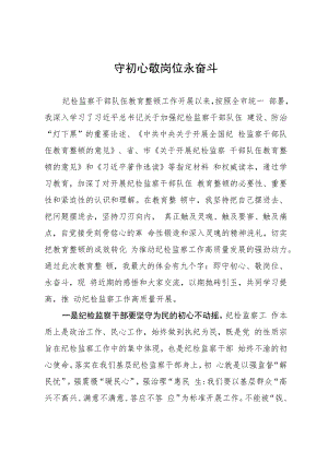 纪检监察干部在2023年纪检监察干部队伍教育整顿研讨会上的交流发言材料.docx