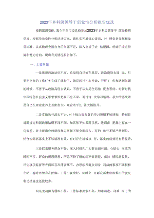 2023年乡科级领导干部党性分析报告优选.docx