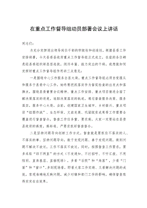 在重点工作督导组动员部署会议上讲话.docx