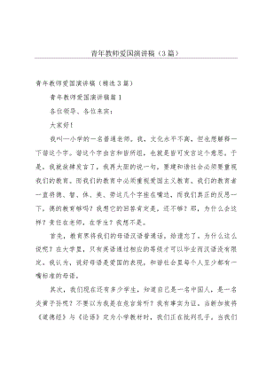 青年教师爱国演讲稿（3篇）.docx