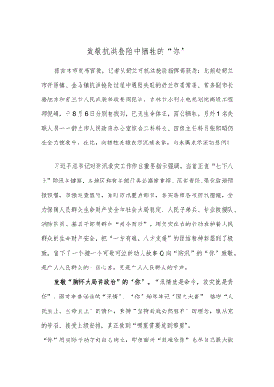 致敬抗洪抢险中牺牲的“你”.docx