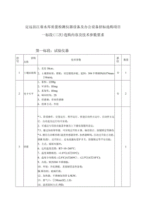 定远江巷水库质量检测仪器设备及办公设备招标采购项目一....docx