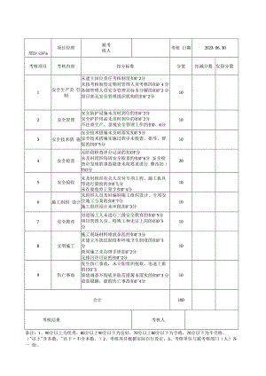 2023年每月安全生产责任制与责任目标考核记录.docx