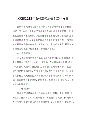 XX镇2023年农村沼气池安全工作方案.docx