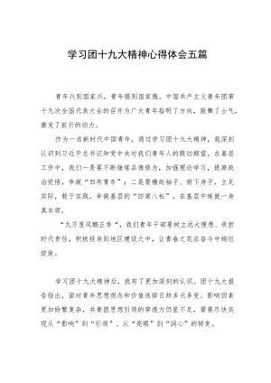 街道社区干部学习团十九大精神心得体会五篇.docx