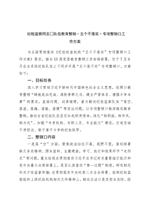 纪检监察干部队伍教育整顿“五个不落实”专项整治工作方案.docx