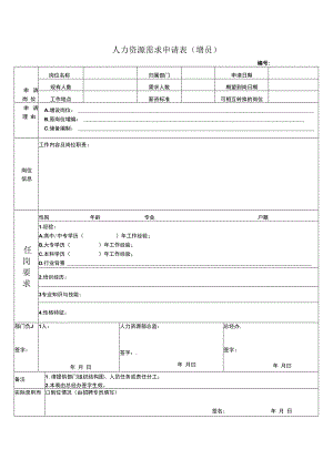 人力资源需求申请表（增员）.docx