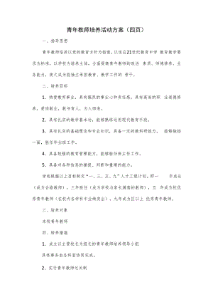 青年教师培养活动方案（四页）.docx