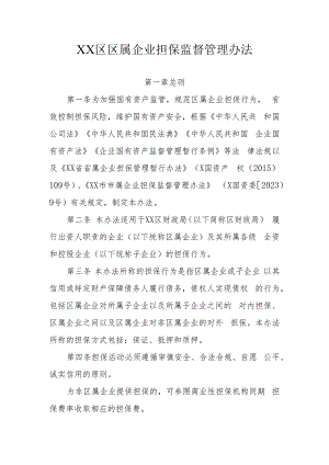 XX区区属企业担保监督管理办法.docx