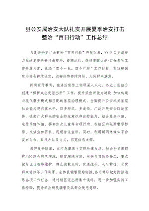县公安夏季治安打击整治“百日行动”总结报告四篇合集.docx
