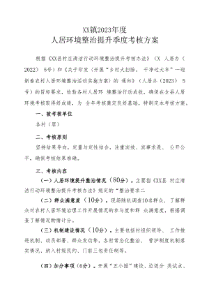 XX镇2023年度人居环境整治提升季度考核方案.docx