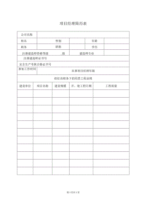 项目经理简历表(2023年).docx