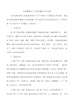 纪检整顿五个不落实整治工作方案.docx