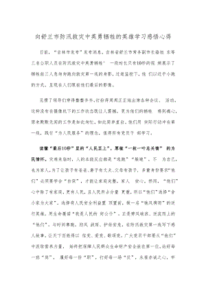 向舒兰市防汛救灾中英勇牺牲的英雄学习感悟心得.docx