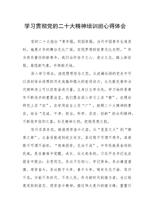 水利局党员干部学习贯彻党的二十大精神培训班心得体会.docx