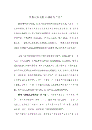 致敬抗洪抢险中牺牲的“你”.docx