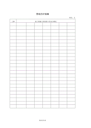 劳动力计划表(2023年).docx