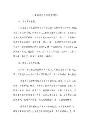 水电站防汛应急预案2023.docx