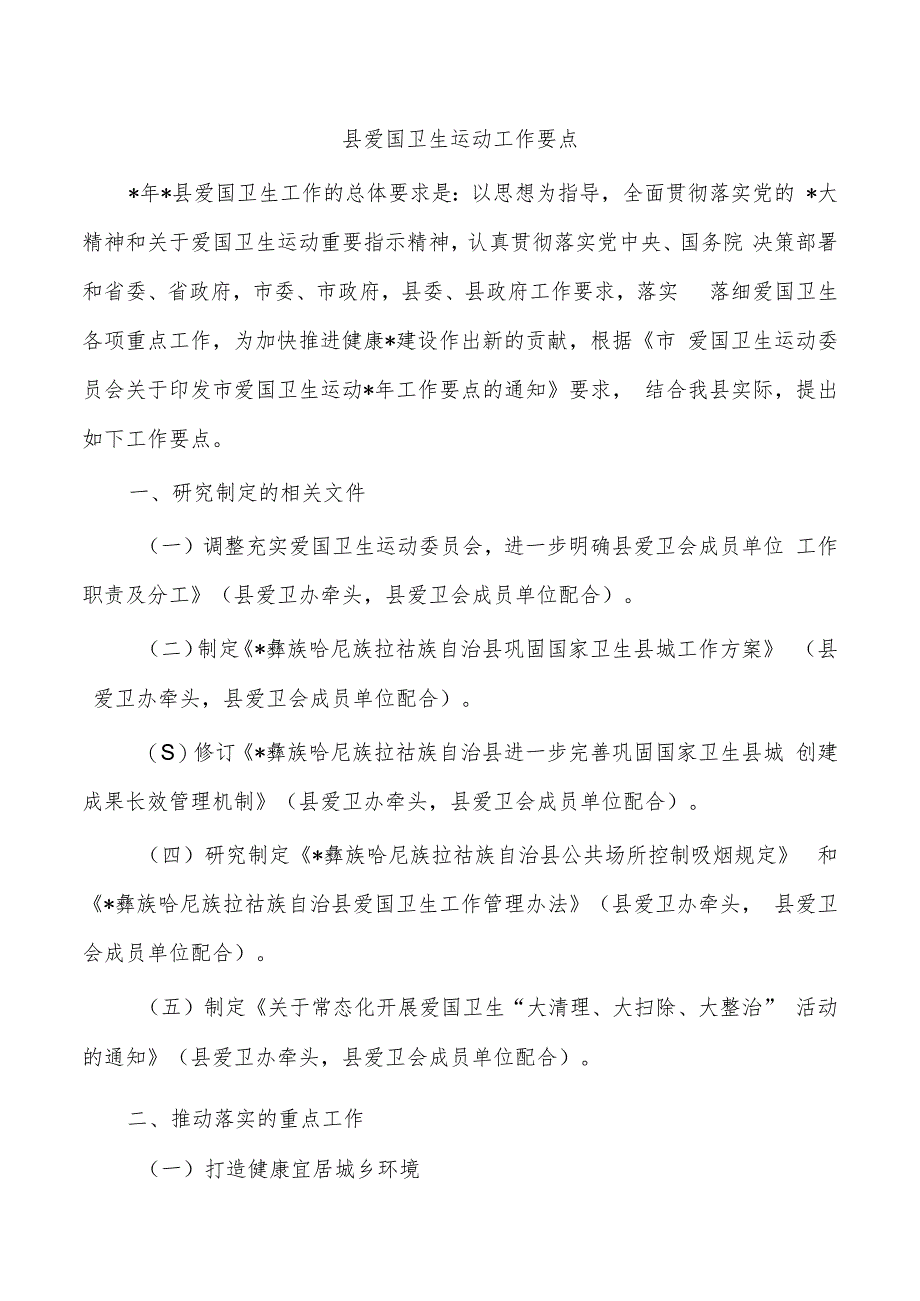 县爱国卫生运动工作要点.docx_第1页